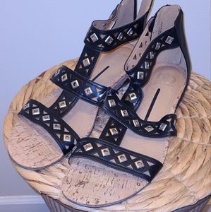 Black and Silver Isadora Sandals Size 10